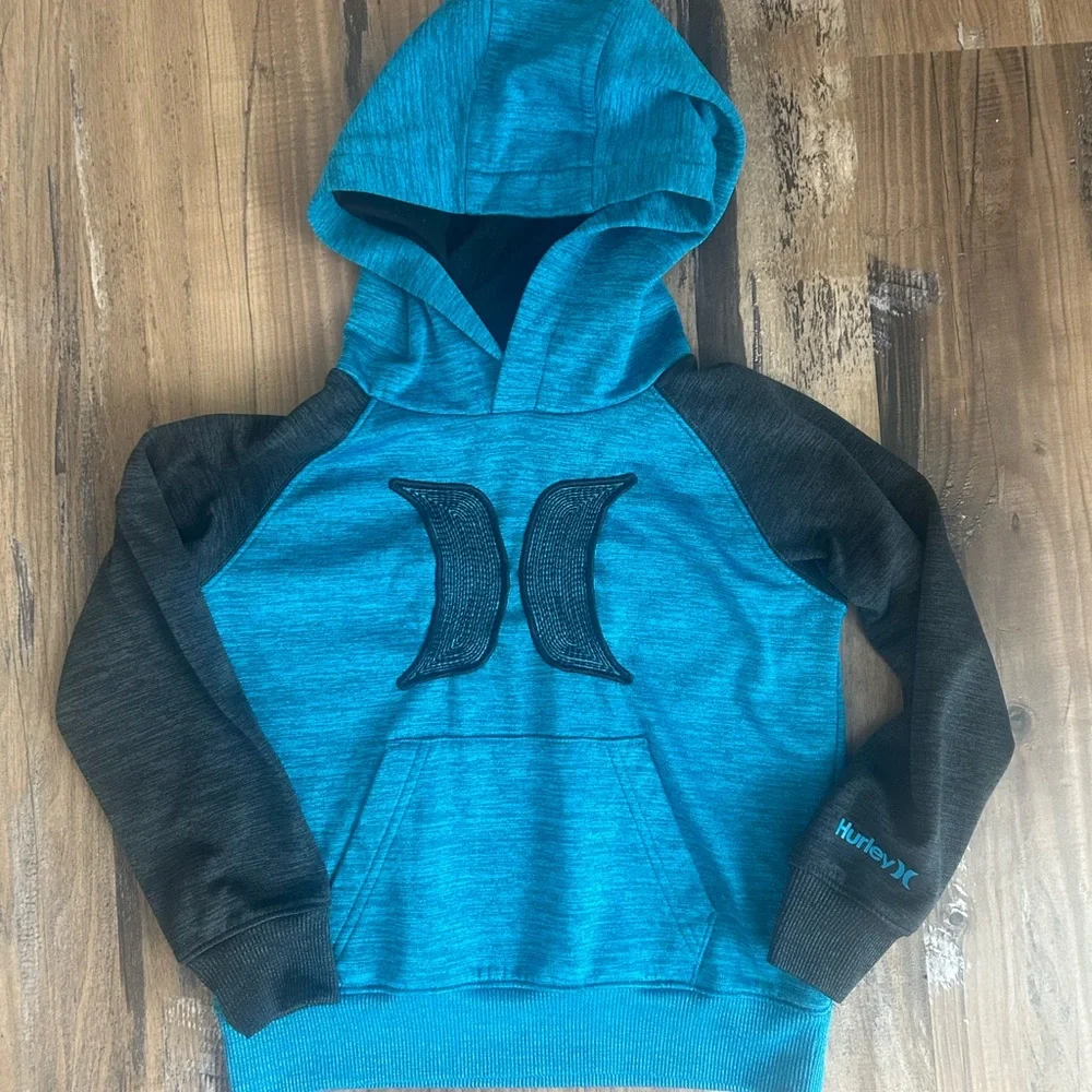 Hurley Kids Teal and Charcoal Hoodie - Picture 1 of 4